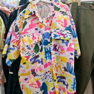 เดรสลายสตรอว์เบอร์รี่ ผูกโบว์หน้า